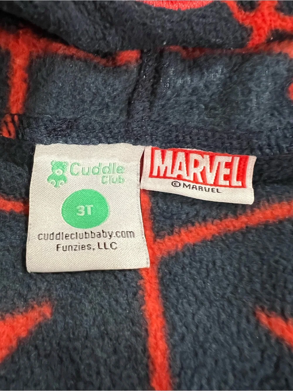 Cuddle Club Marvel Spider-Man Fleece Onesie/Costume | Blue/Red Size 3T Unisex